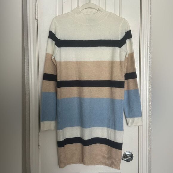 GENNIE STRIPED MOCK NECK SWEATER MINI DRESS - Picture 5 of 9